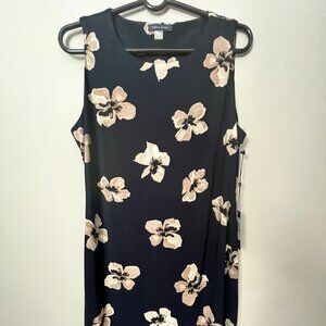 Tommy Hilfiger Navy Floral Print Sleeveless Dress; Size 12 Brand NEW with Tag